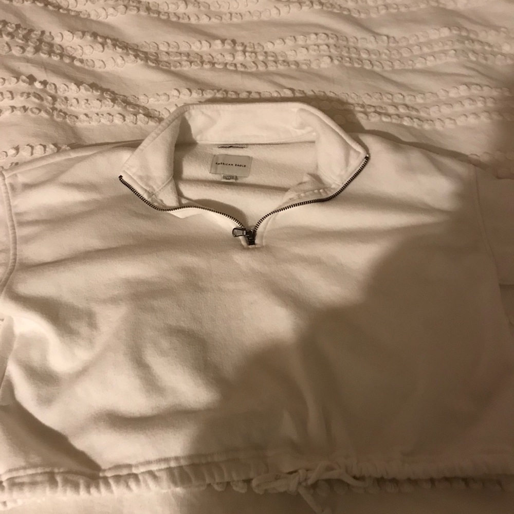 american eagle  zip sweatshirt with cinched tie